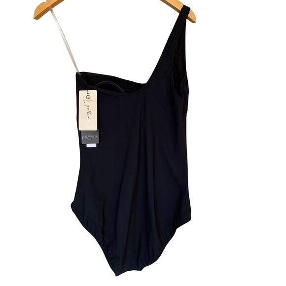 Profile by Gottex Swimsuit Womens Black One Shoulder Pool Side Tummy Control NWT - Picture 3 of 9